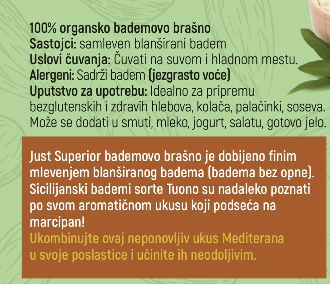 Organsko Bademovo Brašno – 200g