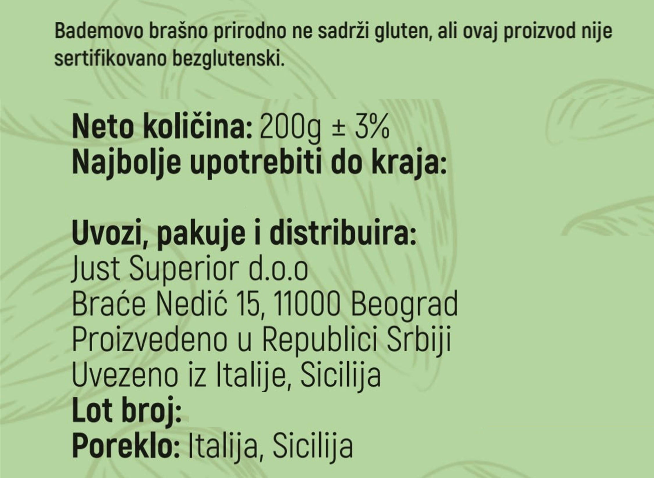 Organsko Bademovo Brašno – 200g