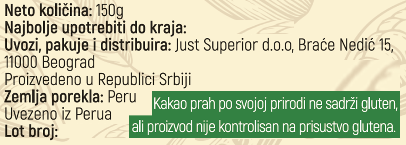 Organski Kakao Prah Criollo