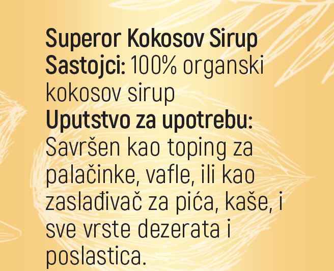 Organski Kokosov Sirup – 250g