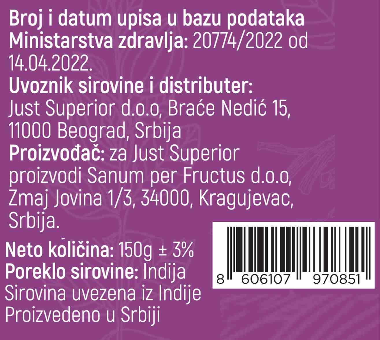 Ašvaganda prah, organski – 75g i 150g