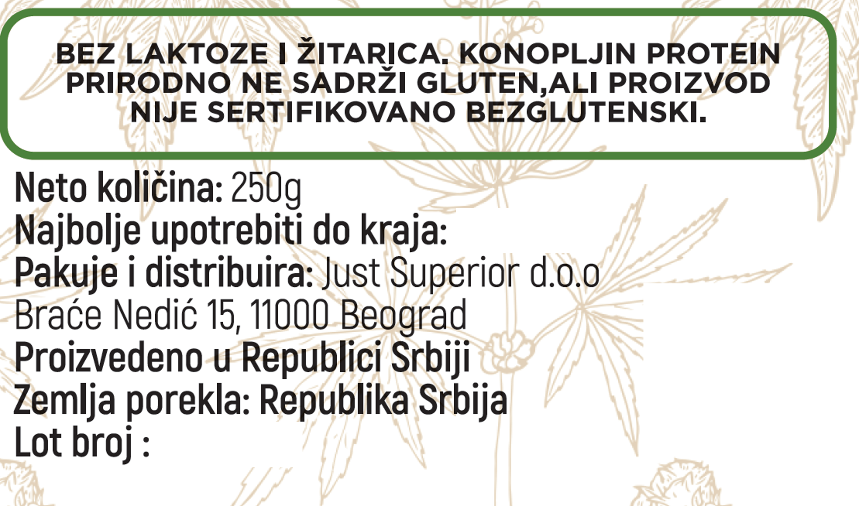 Organski Konopljin Protein – 250g