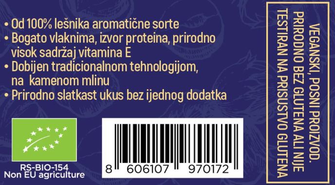 Organski lešnikov puter CRUNCHY – 185g