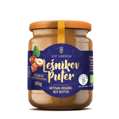 Organski lešnikov puter CRUNCHY – 185g