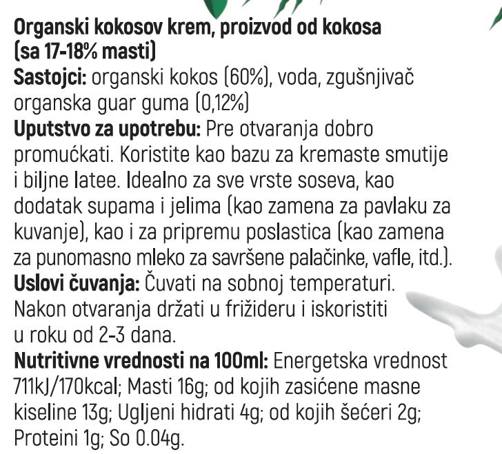 Organsko kokosovo mleko iz konzerve