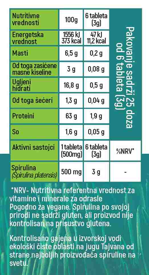 Organska spirulina tablete u bočici