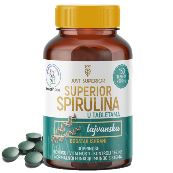 Organska spirulina tablete u bočici