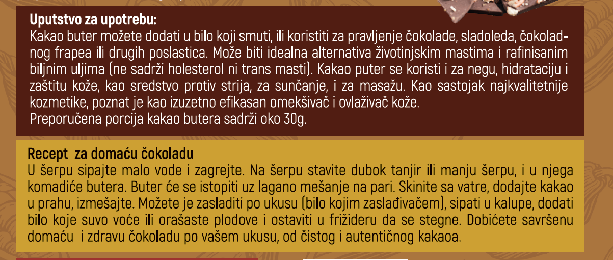 Organski Kakao Buter Arriba Nacional – 100g