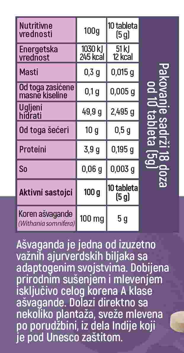 Superior Ašvaganda tablete kao prirodni organski dodatak ishrani za stres - pakovanje od 150 tableta