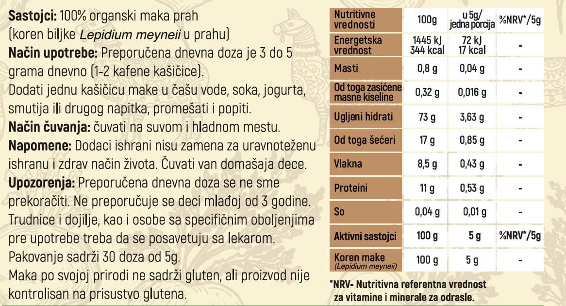 Zlatna maka u prahu – organska sirova maka miks 3 boje